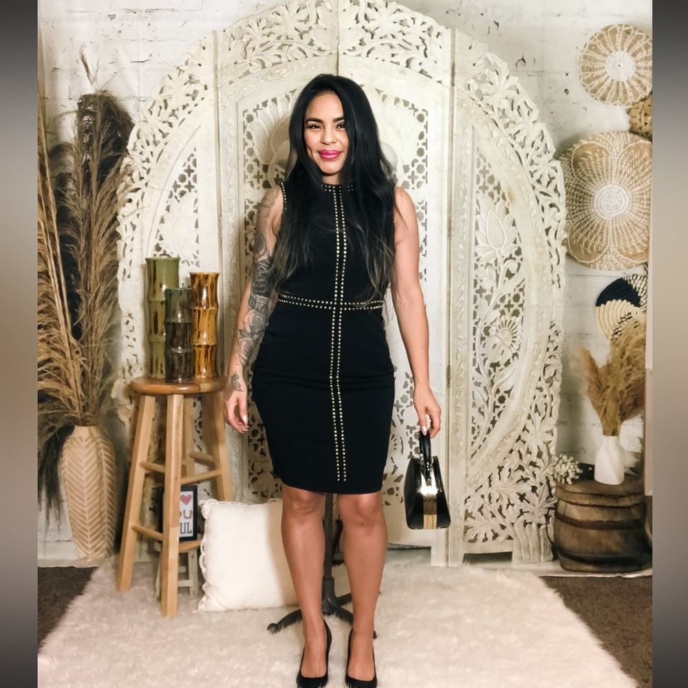 Black and Gold Calvin Klein dress